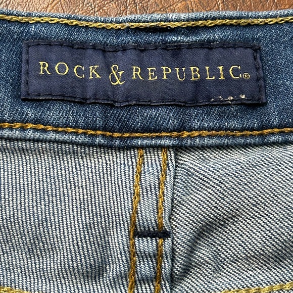 SOLD Rock & Republic Woman’s Blue Distressed Stretch Kasandra Bootcut Jeans - Picture 13 of 14